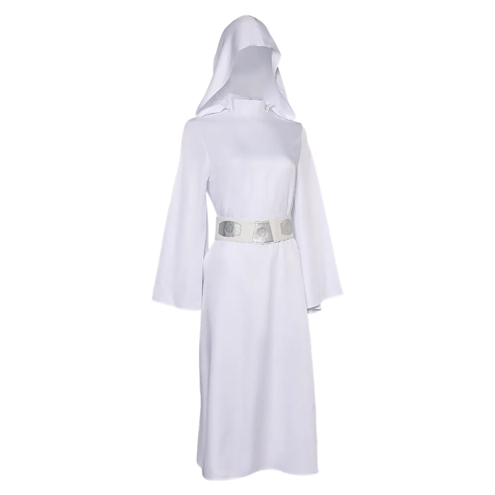 Princess Leia Movie Character White Dress Cosplay Costume Outfits Halloween Carnival Suit