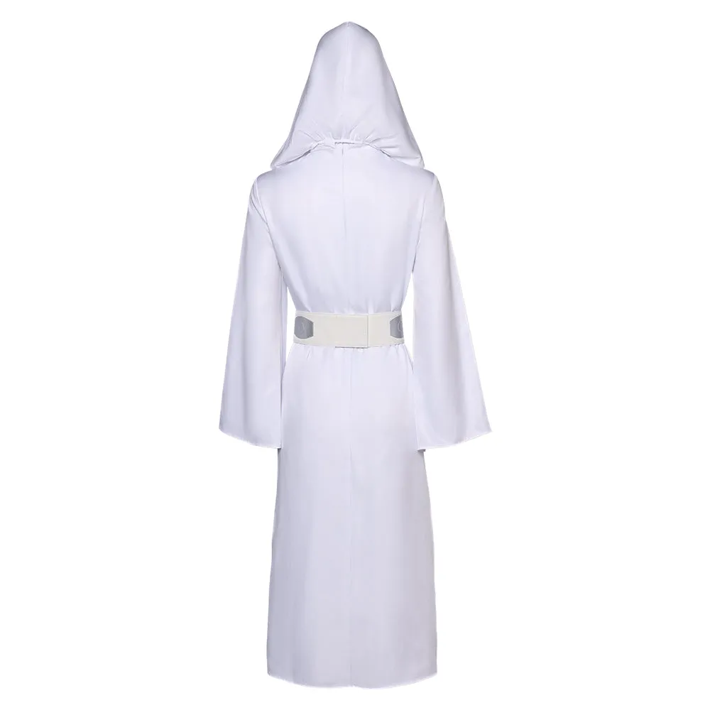 Princess Leia Movie Character White Dress Cosplay Costume Outfits Halloween Carnival Suit