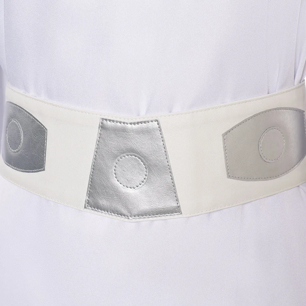Princess Leia Movie Character White Dress Cosplay Costume Outfits Halloween Carnival Suit