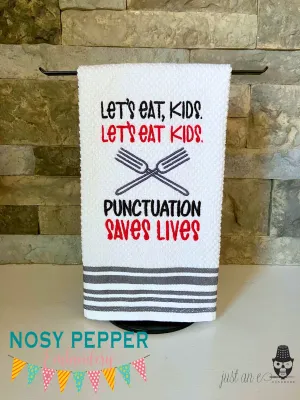 Punctuation Saves Lives machine embroidery design (4 sizes included) DIGITAL DOWNLOAD