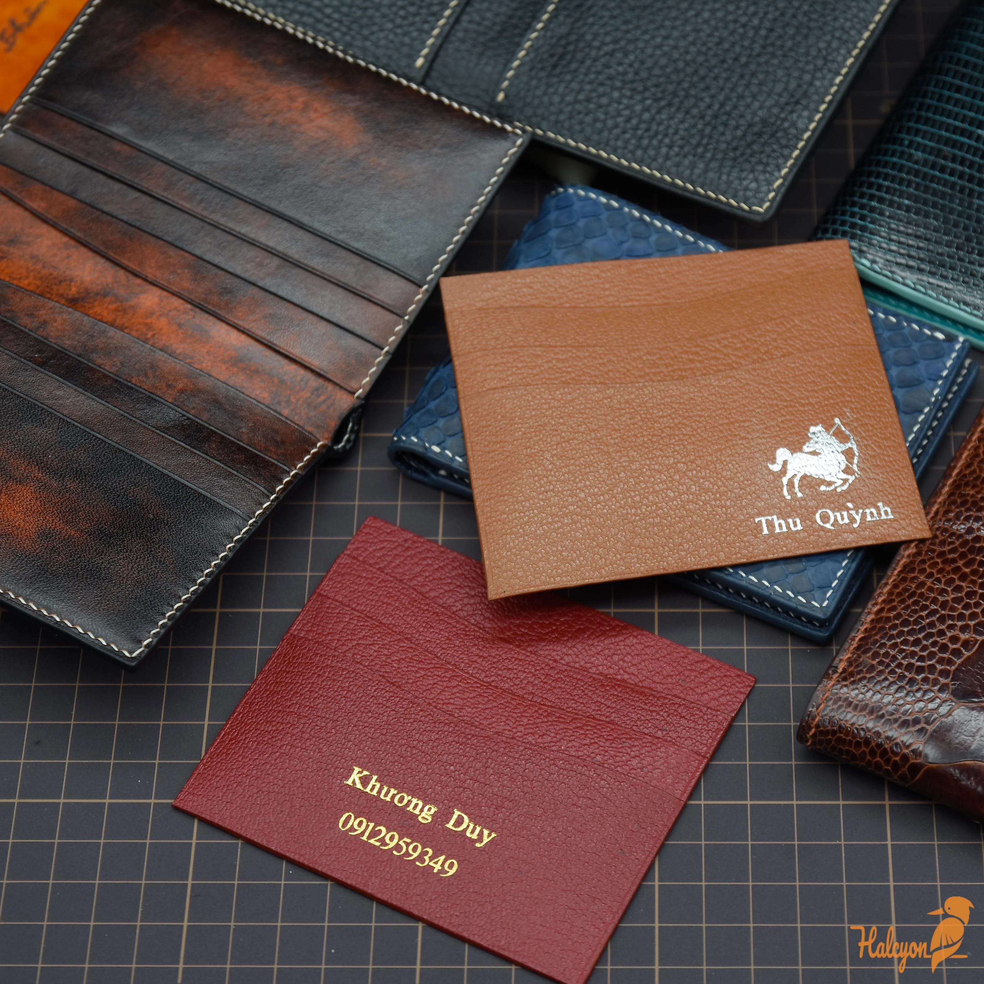 Python leather wallet mens, With ID Card