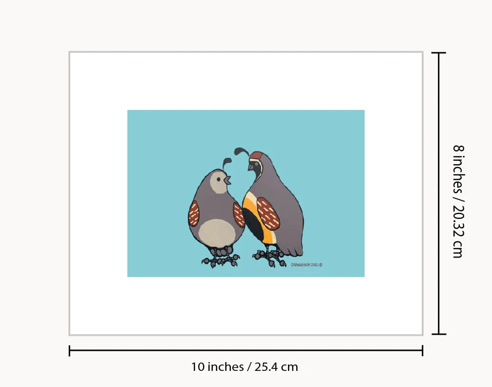 Quail Mates - Ready to frame