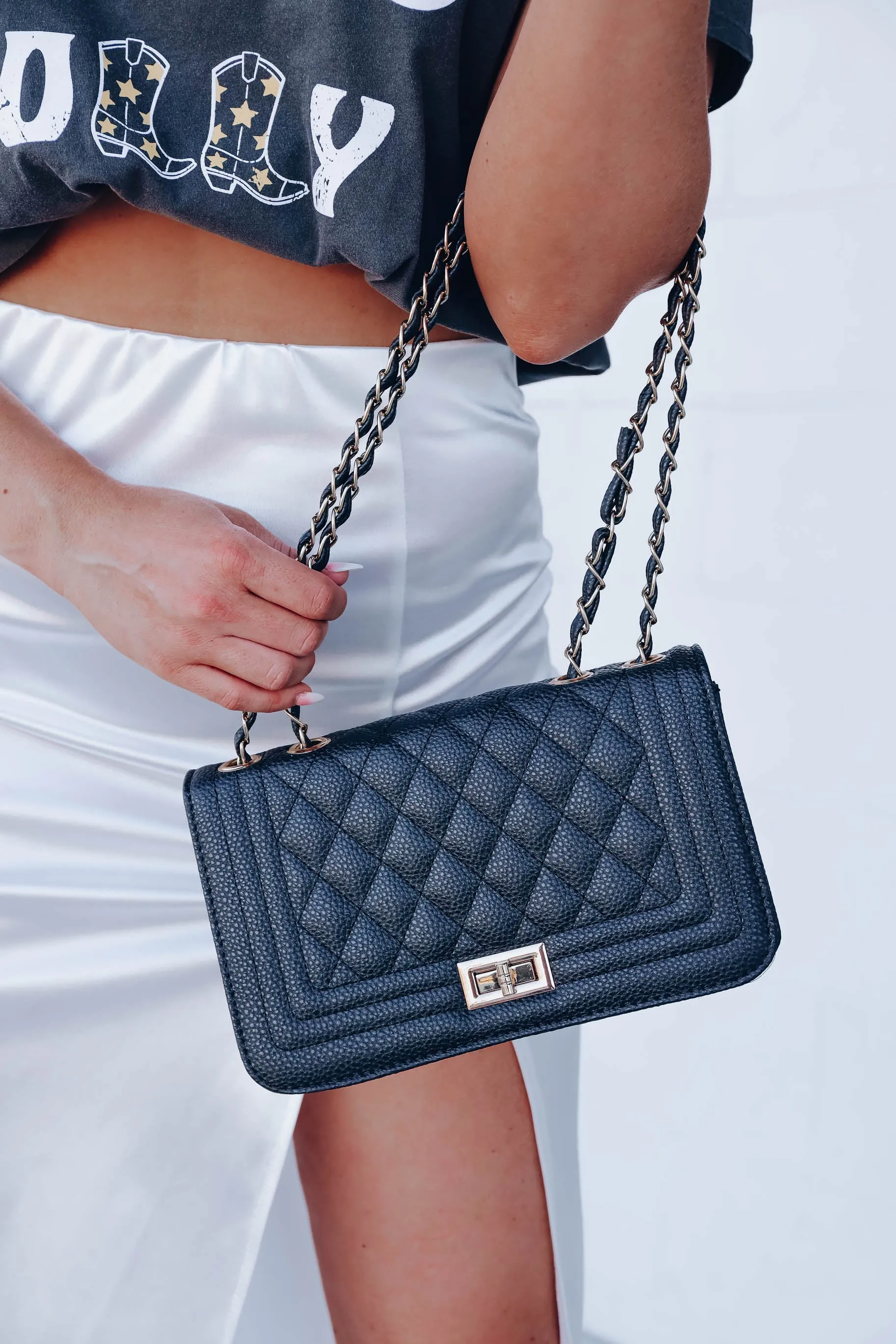 Quest Quilted Crossbody - Black