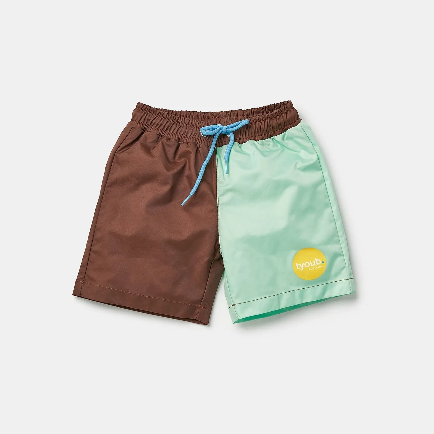 Quick Dry Boardshorts Recycled Material | Mint & Brown