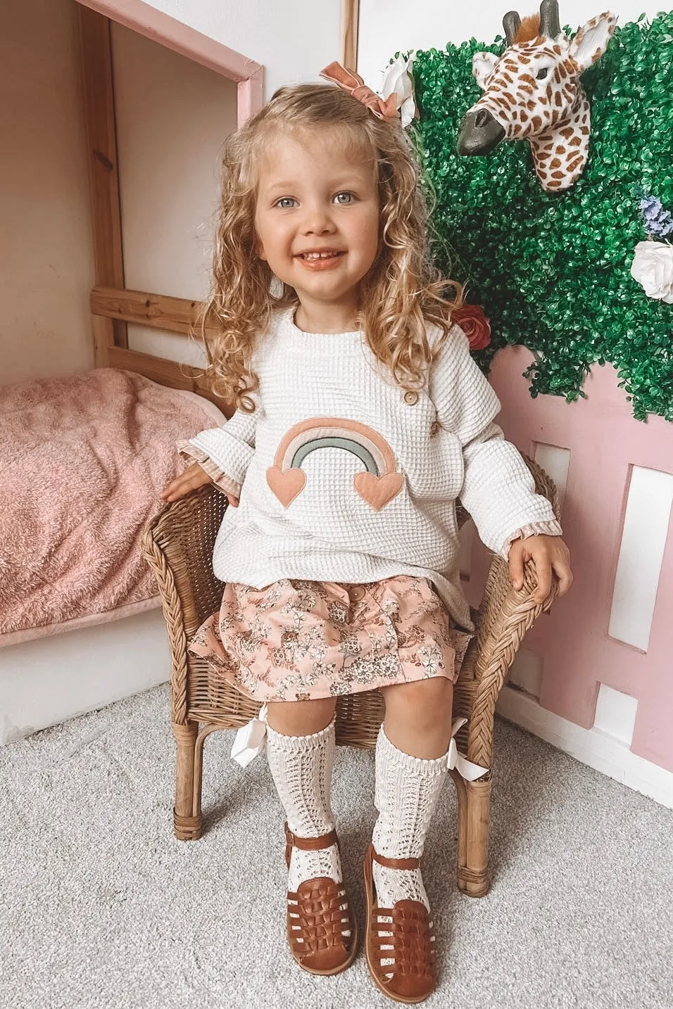 "Amelie" Stone Rainbow Top & Skirt