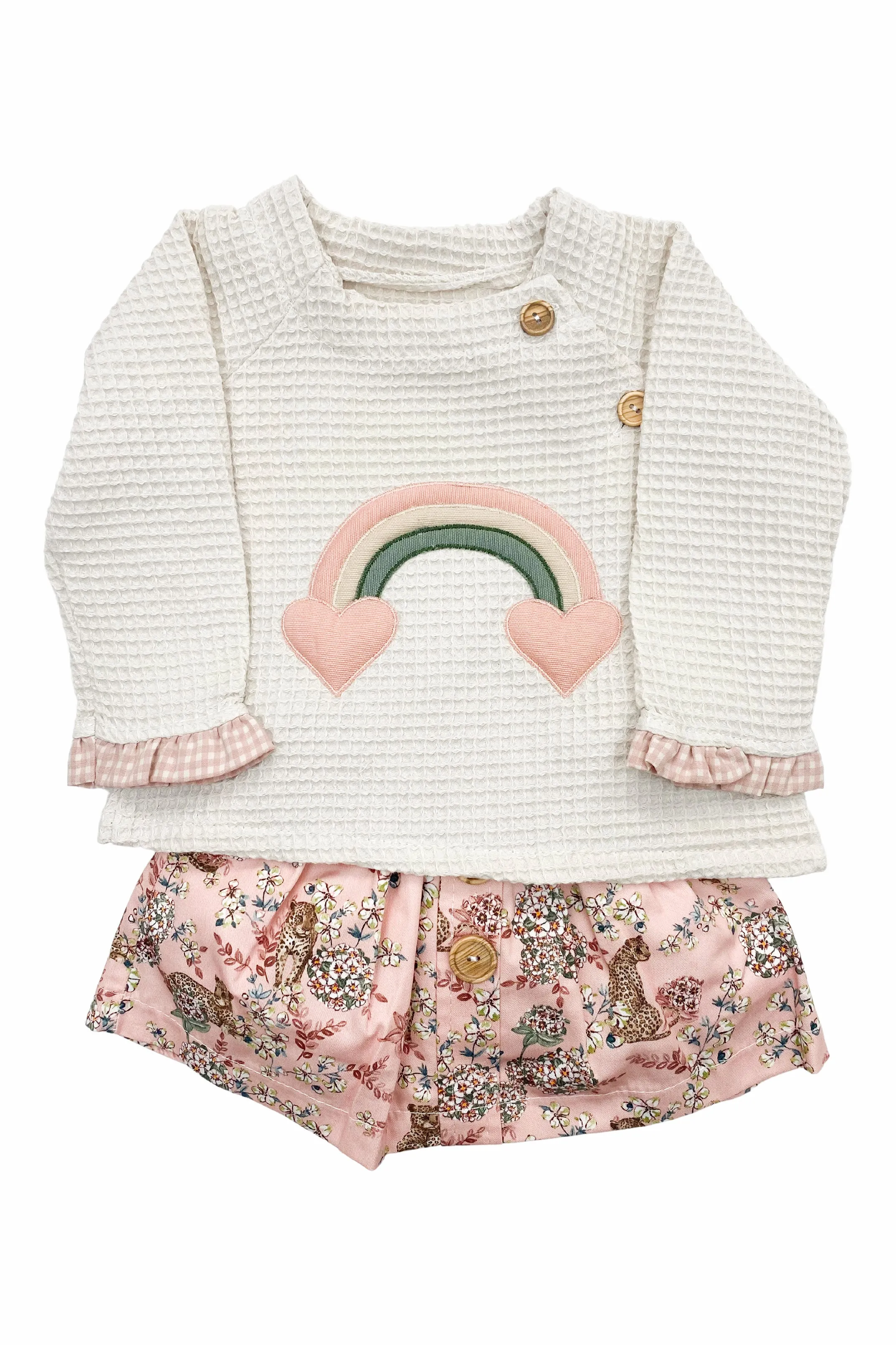 "Amelie" Stone Rainbow Top & Skirt