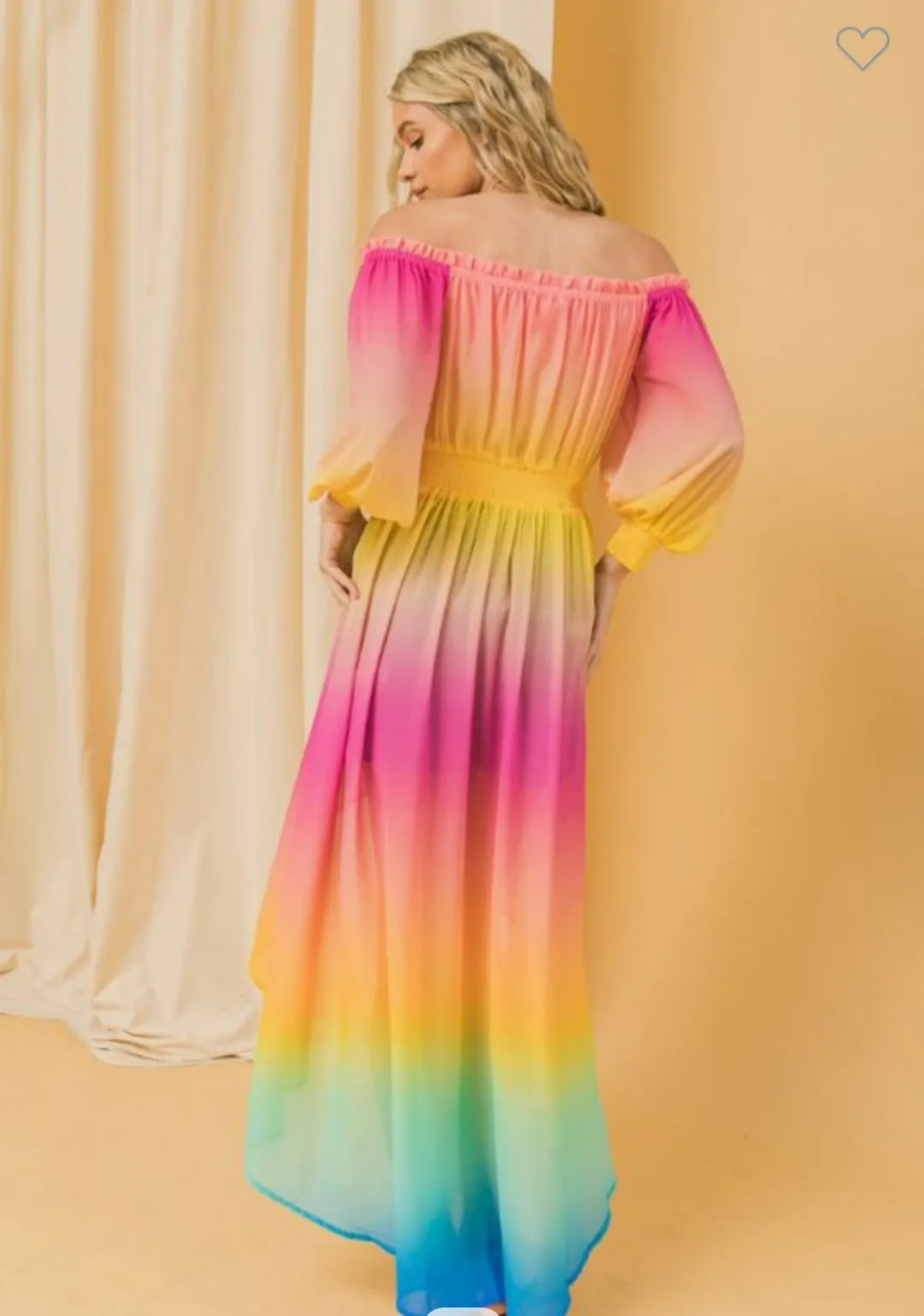 Rainbow Ombre Off Shoulder Top