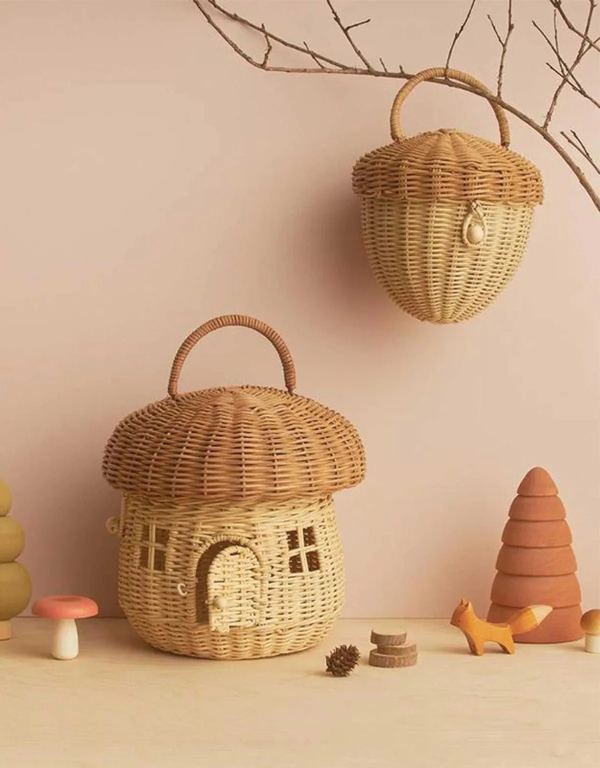 Rattan Acorn Bag by Olliella