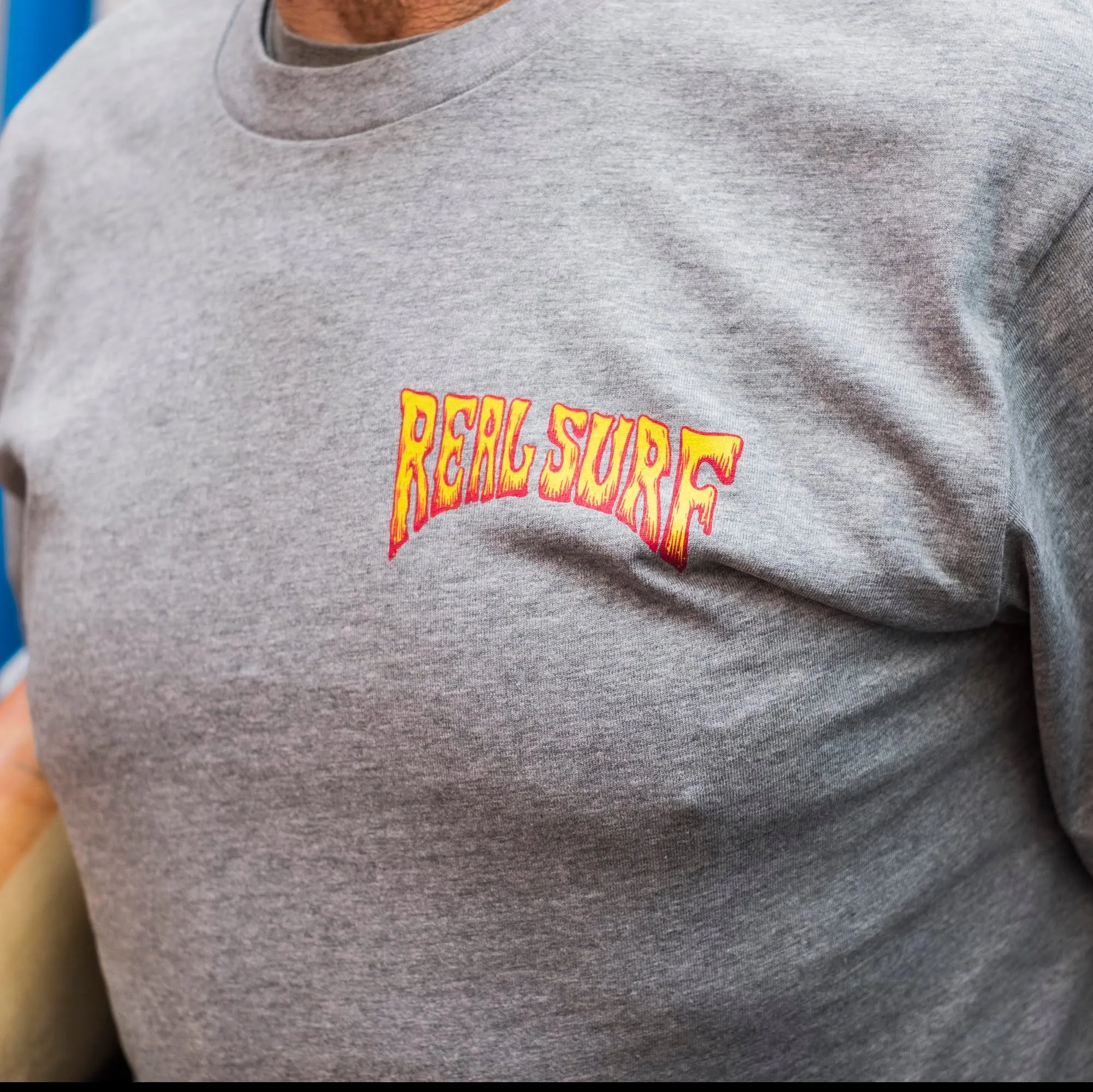 REAL SURF CLASSIC L/SL TEE GREY MARLE