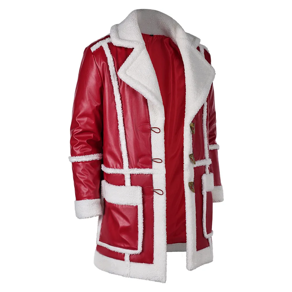 Red One Santa Claus Nick Red Coat Cosplay Costume Outfits