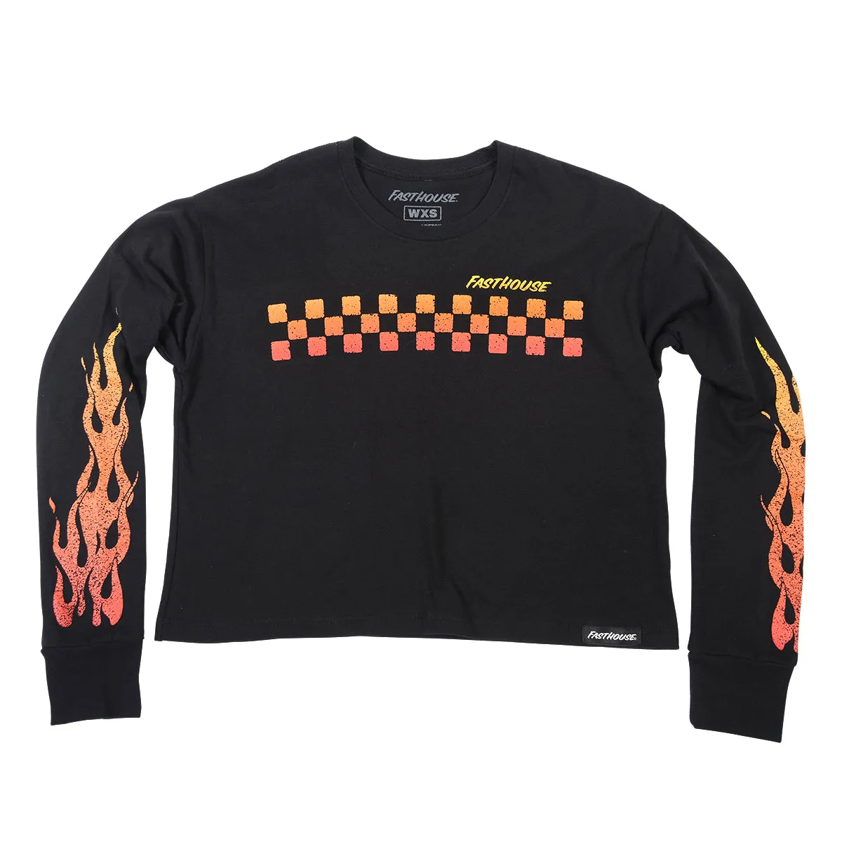 Ricky Women's Long Sleeve Crop Tee - Black