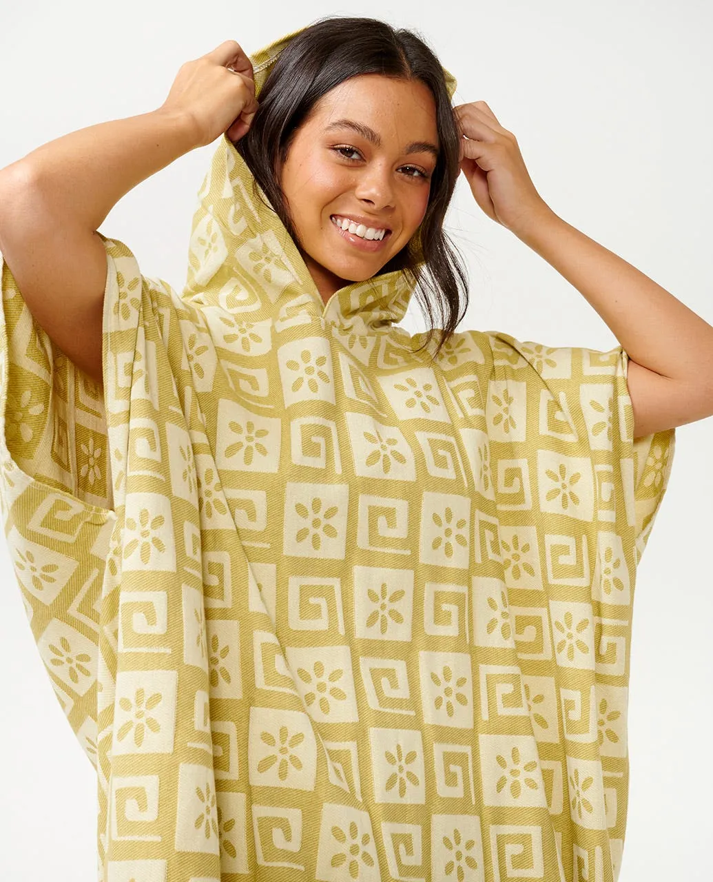 RIP CURL BEACH PARTY HOODED TOWEL - GREEN OLIVE