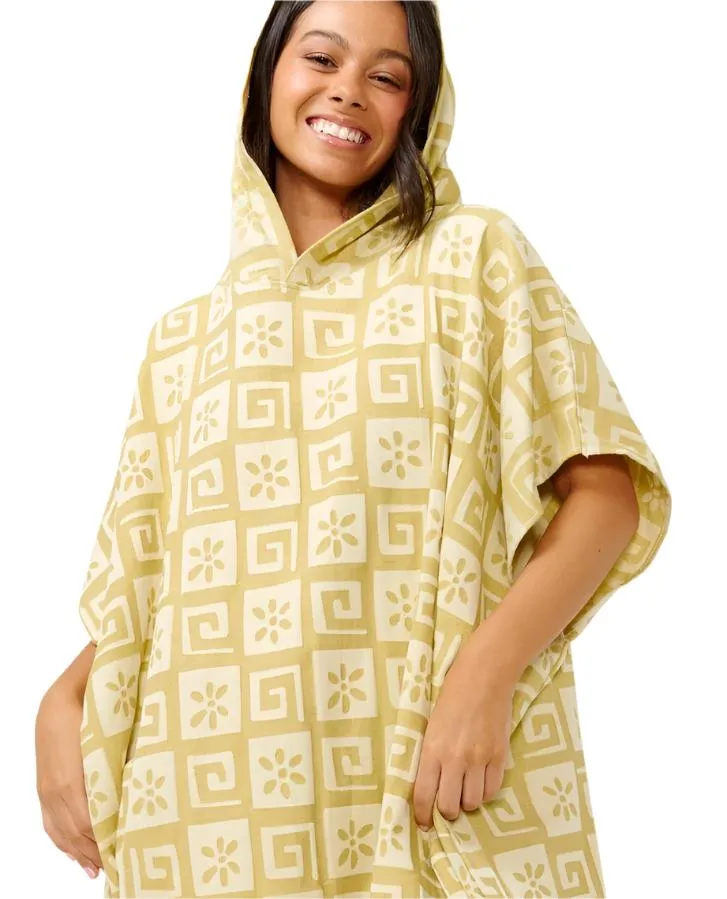 RIP CURL BEACH PARTY HOODED TOWEL GREEN OLIVE