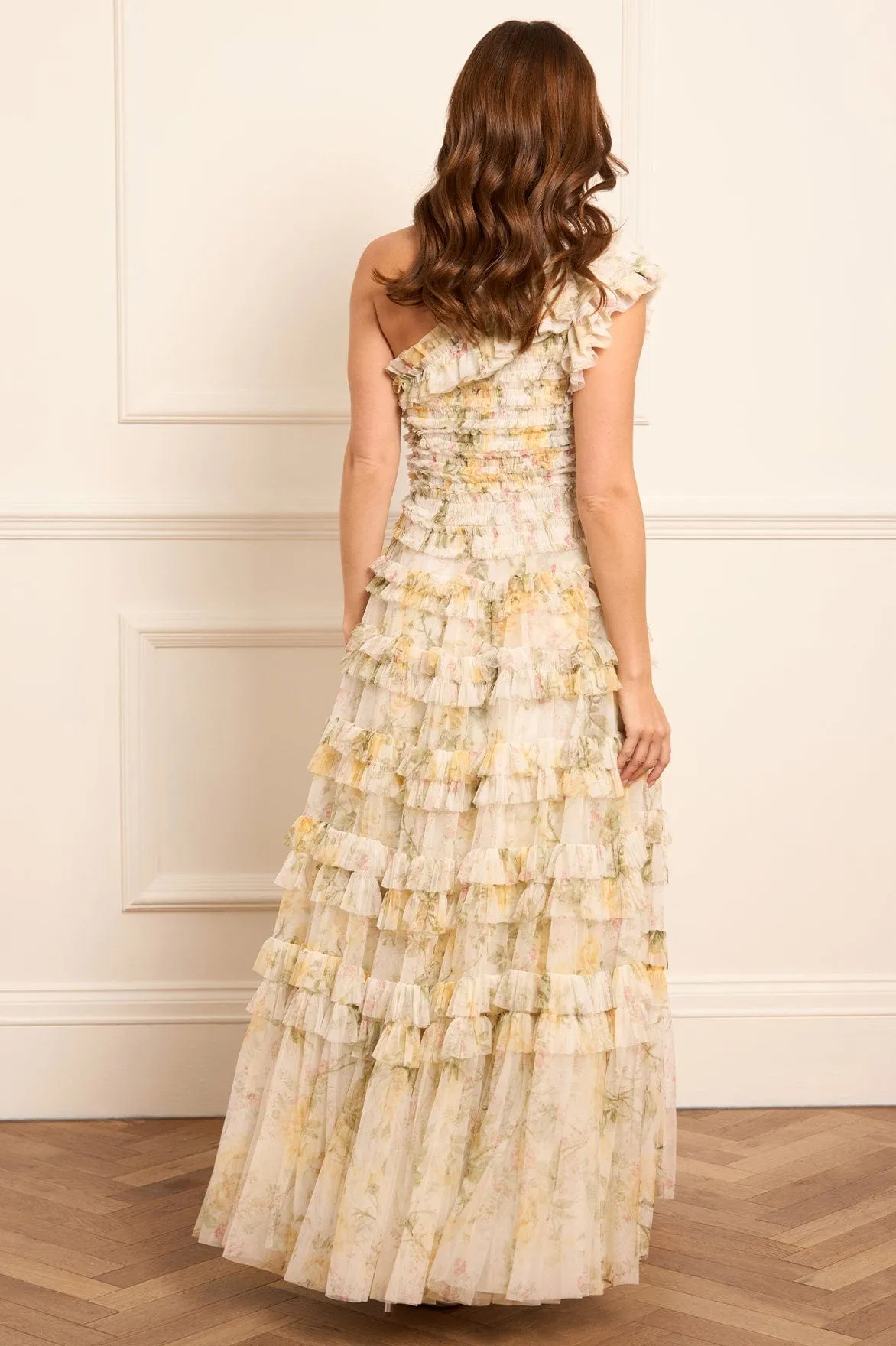 Rose Lisette One-Shoulder Gown