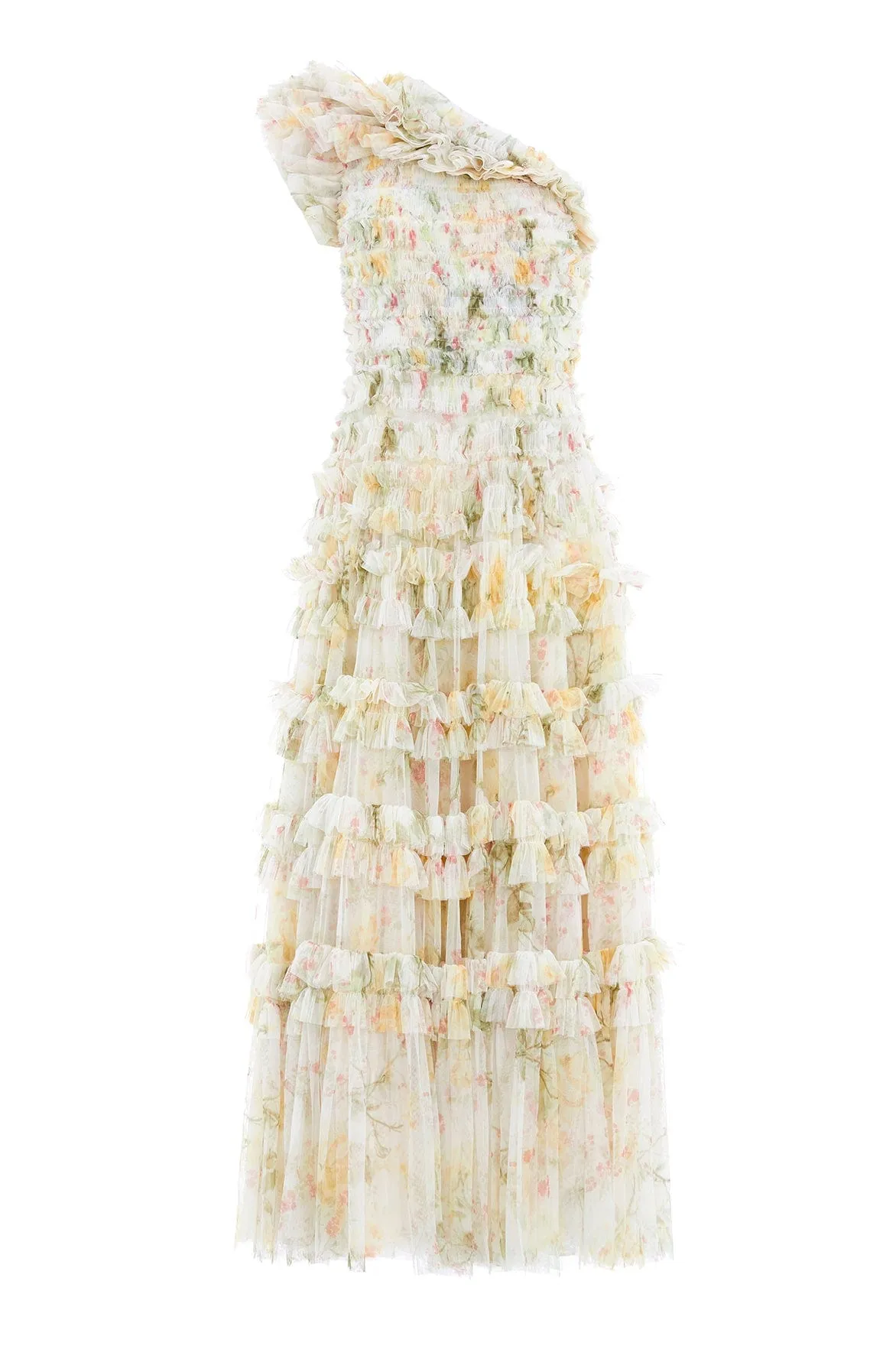 Rose Lisette One-Shoulder Gown