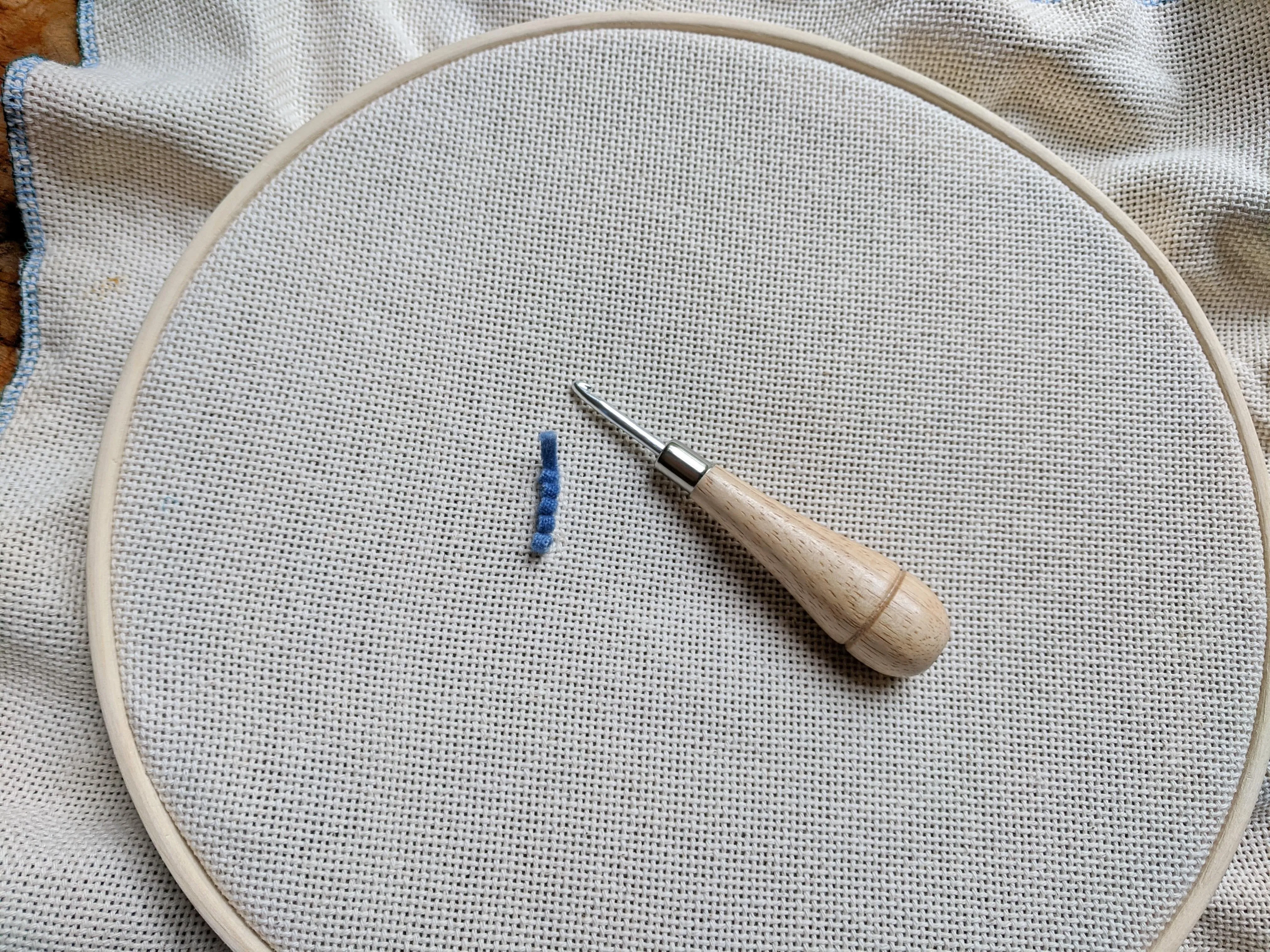 Rug Hooking Essential Tool Kit for Beginners or Travel - Hoop, Hook, Rug Warp, Instructions