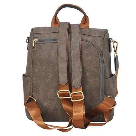 !SALE! Taupe Gray Faux Leather NGIL Traveler Backpack