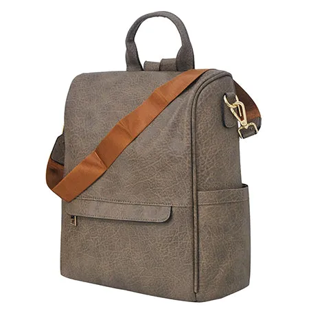 !SALE! Taupe Gray Faux Leather NGIL Traveler Backpack