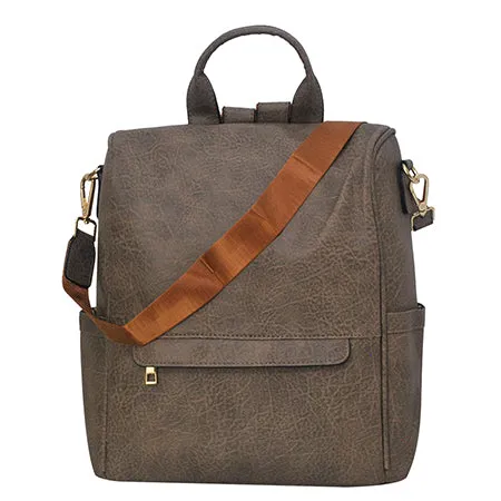 !SALE! Taupe Gray Faux Leather NGIL Traveler Backpack