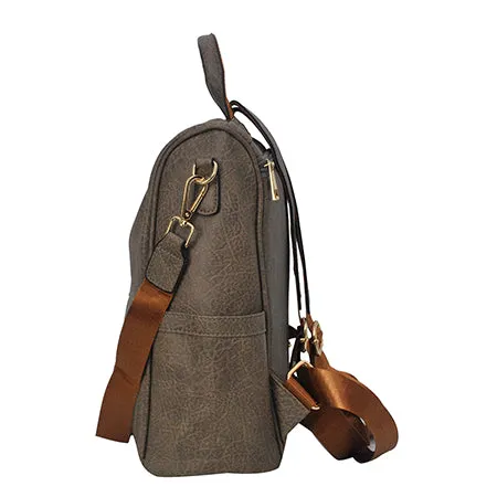 !SALE! Taupe Gray Faux Leather NGIL Traveler Backpack