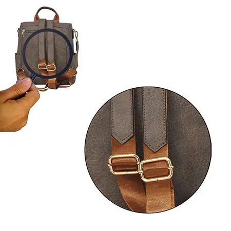 !SALE! Taupe Gray Faux Leather NGIL Traveler Backpack