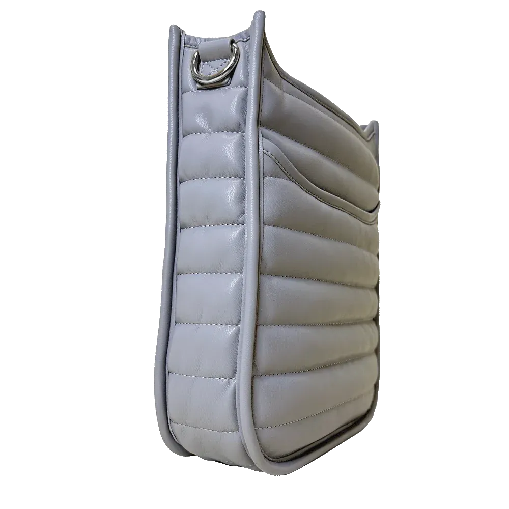 Sarah Quilted Faux Leather Messenger - No Strap