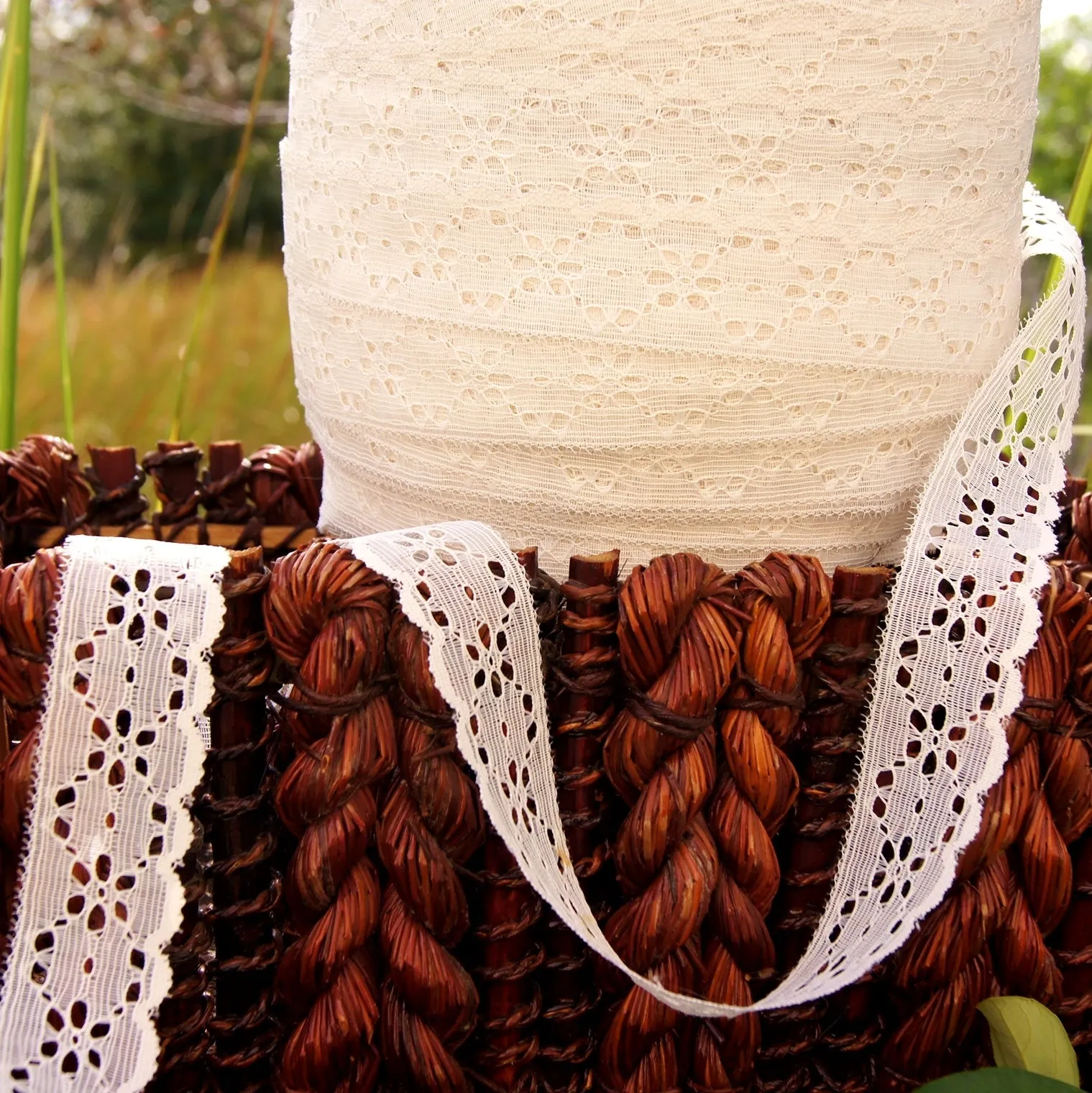 Scalloped Off White Eyelet Lace Edging 1¼" wide
