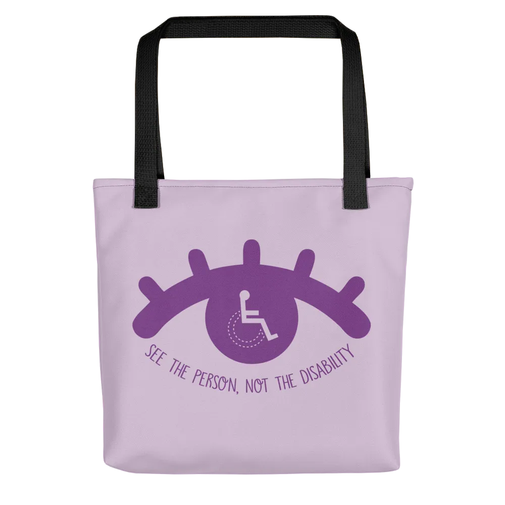 See the Person, Not the Disability (Eyelash Design) Pink Tote Bag