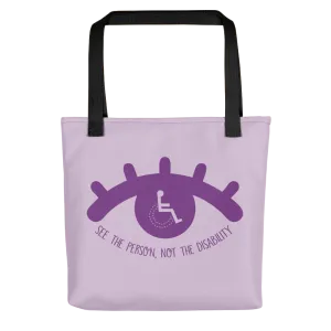 See the Person, Not the Disability (Eyelash Design) Pink Tote Bag