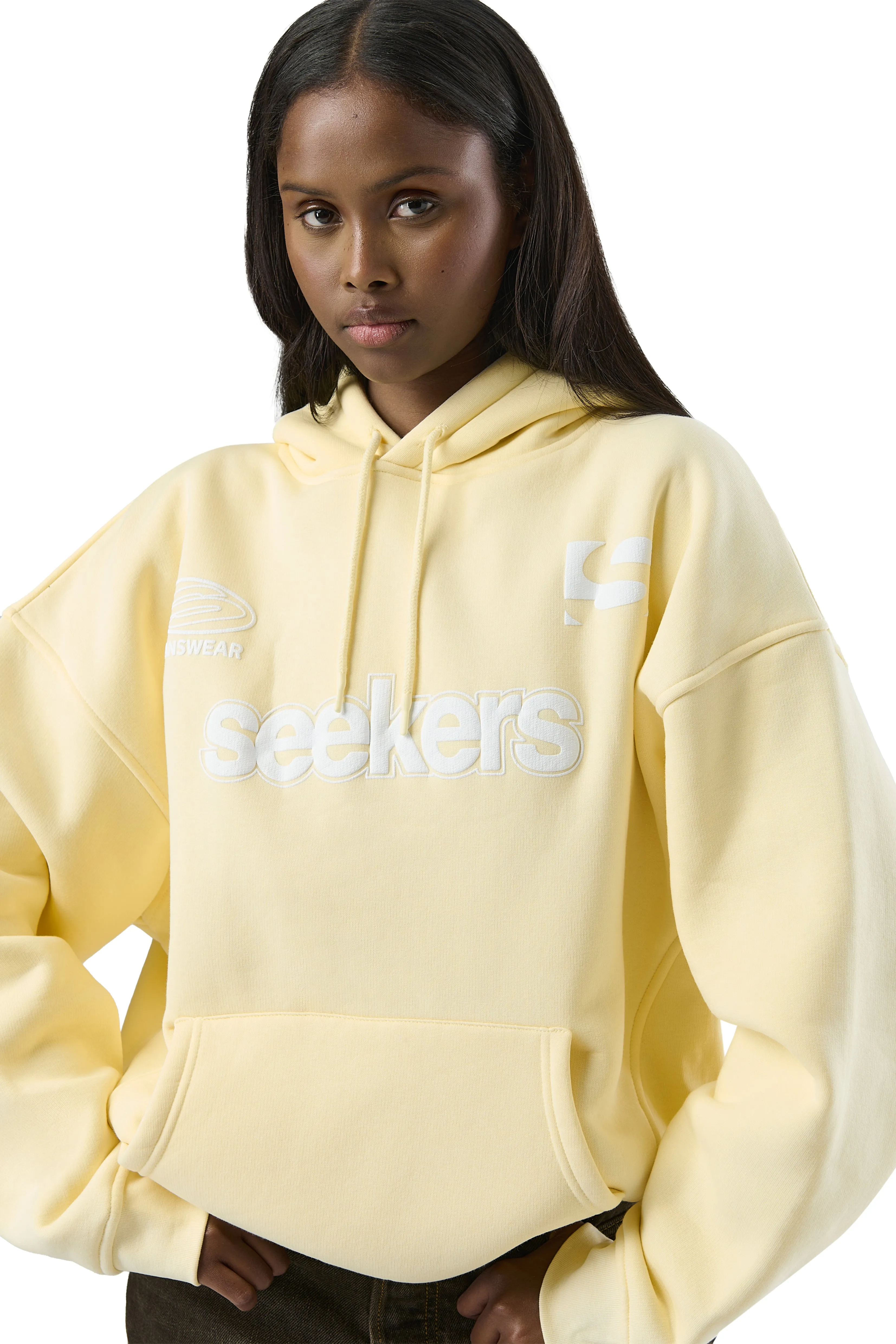Seekers Motif Hoodie in Butter