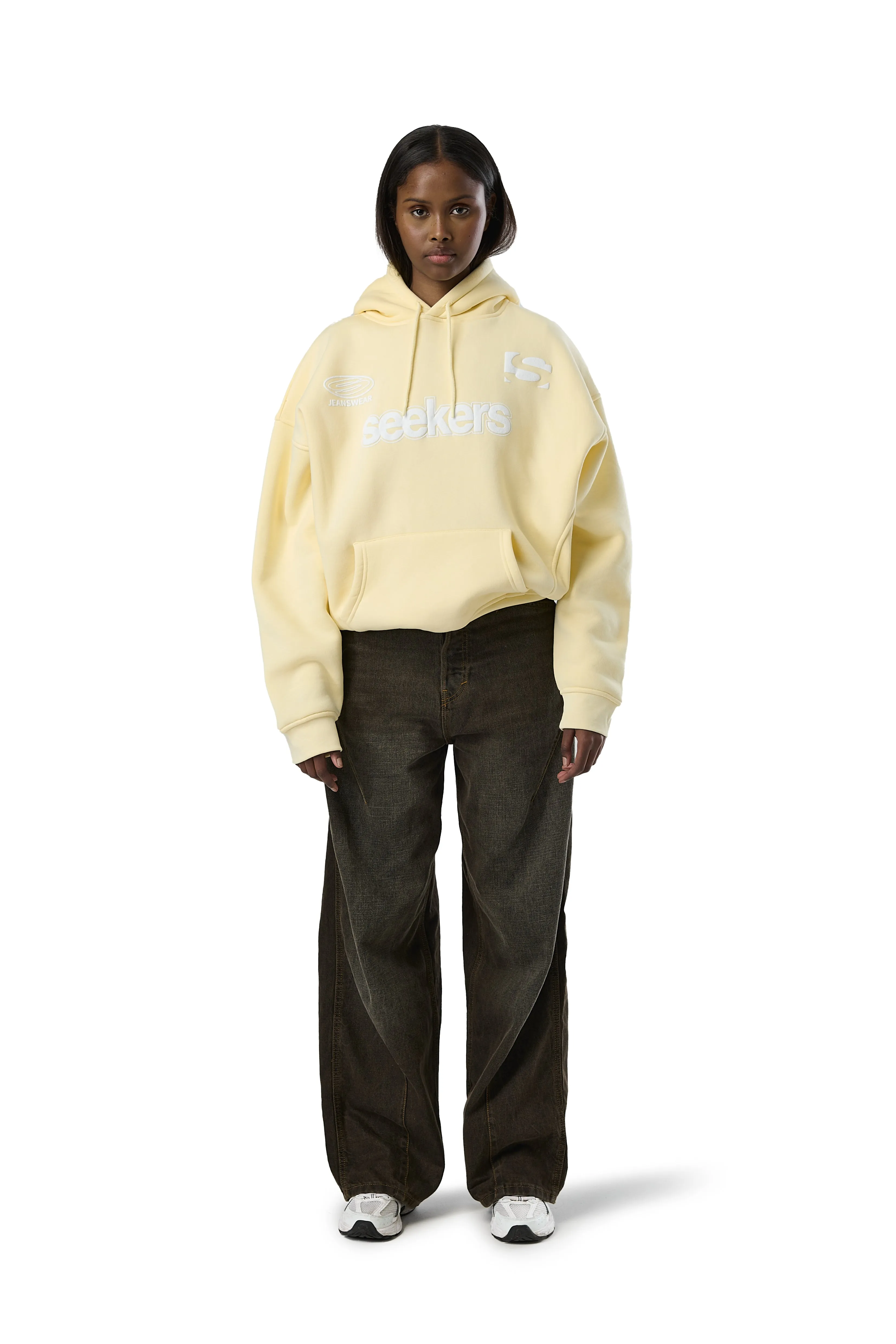 Seekers Motif Hoodie in Butter