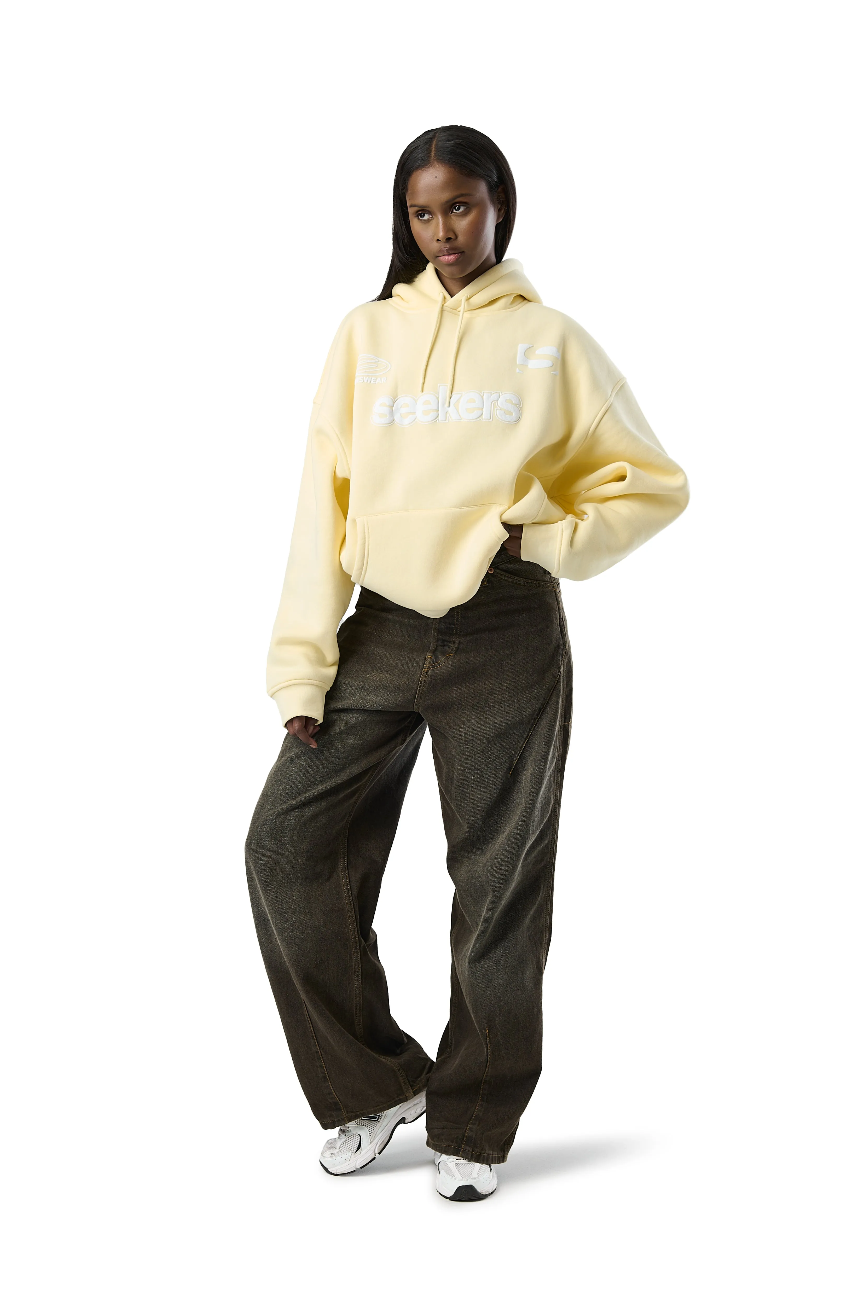 Seekers Motif Hoodie in Butter