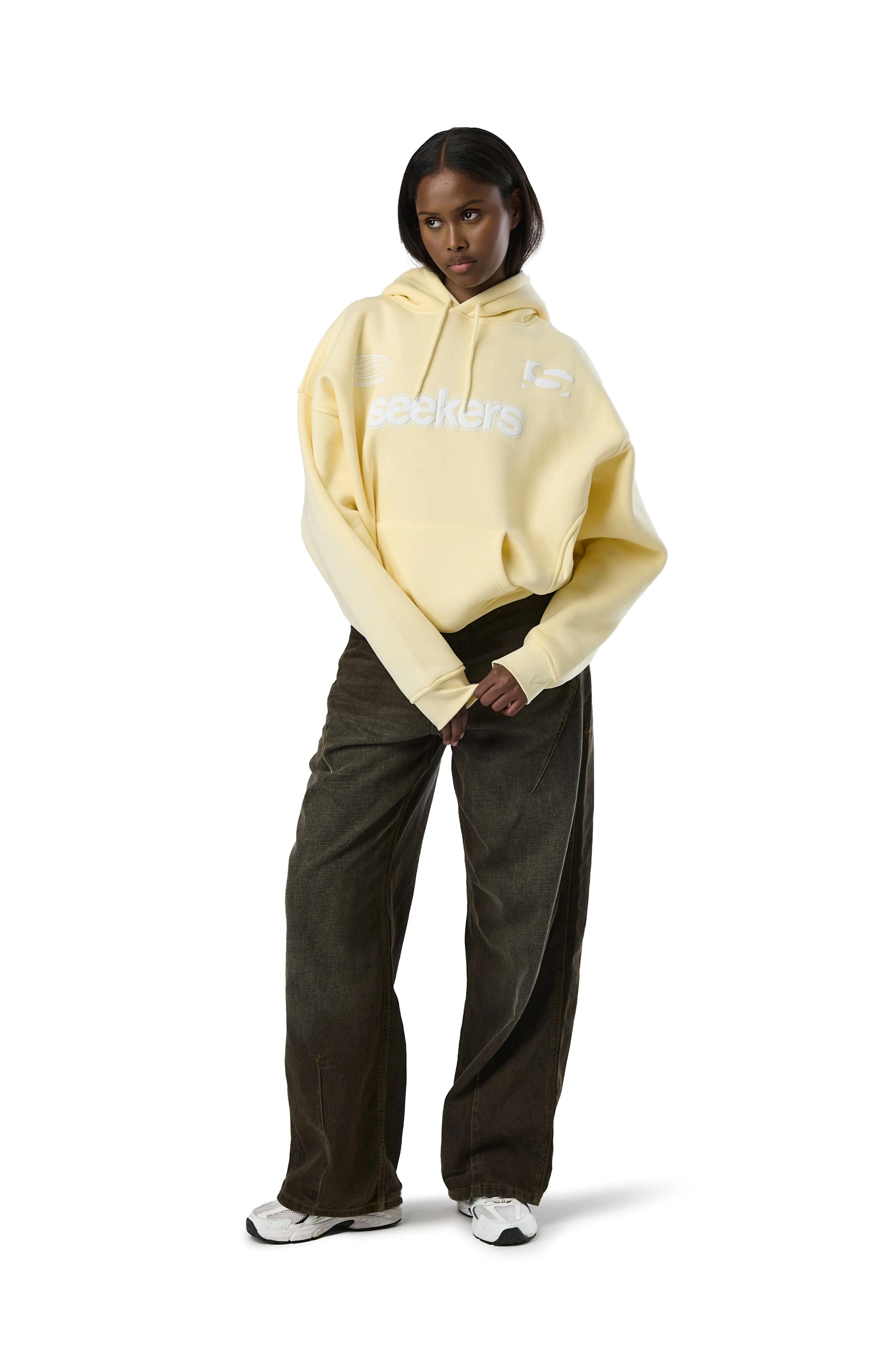 Seekers Motif Hoodie in Butter