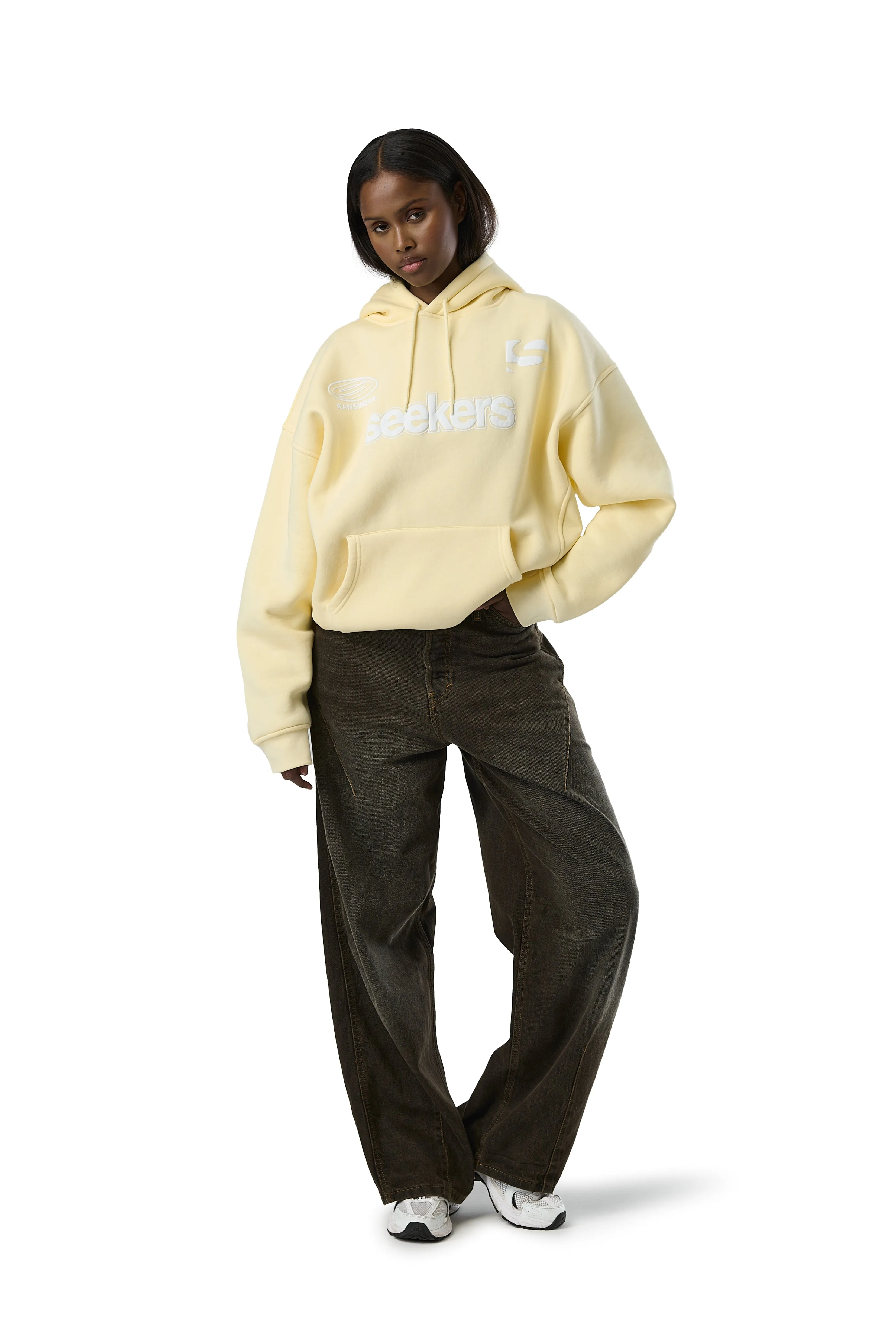 Seekers Motif Hoodie in Butter