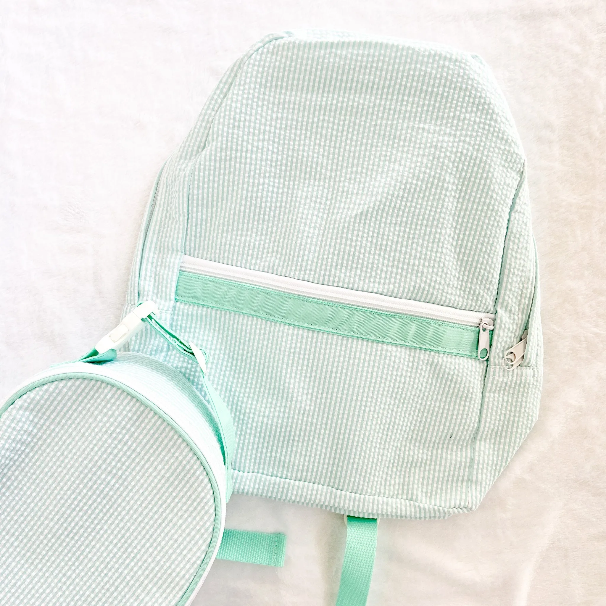 Seersucker Backpack | Mint