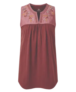 Shaanti Embroidery Top - Ganden Red