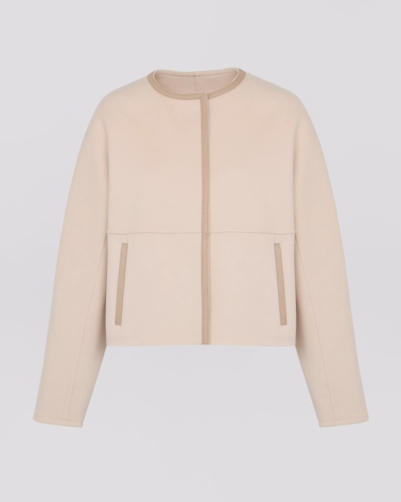 Short cashmere-mix wool jacket