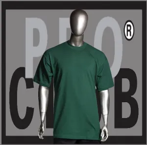 Short Sleeve Crew Neck Pro Club Comfort Forest Green T Shirt