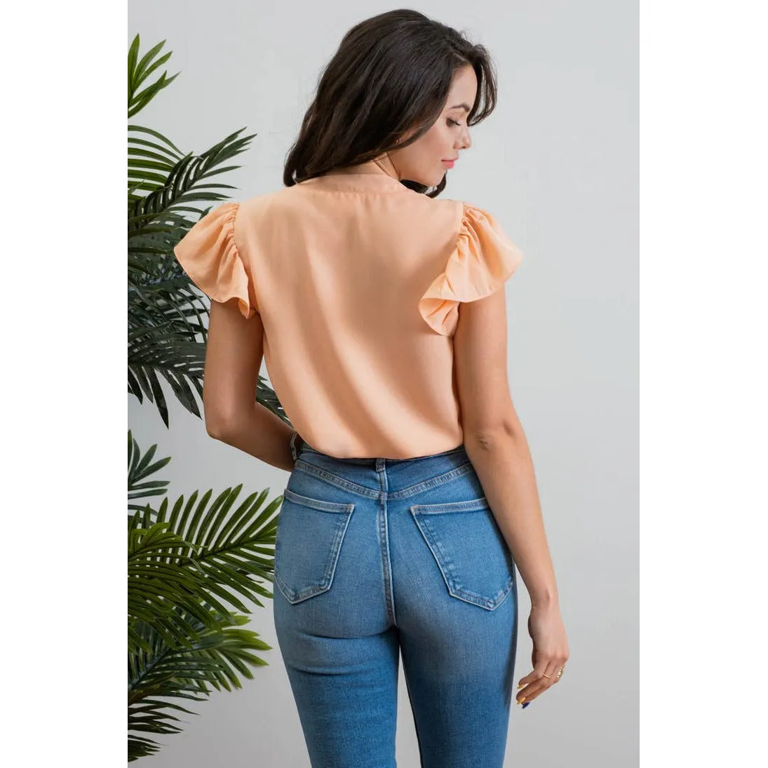 Shoulder Lace Patch Woven Top