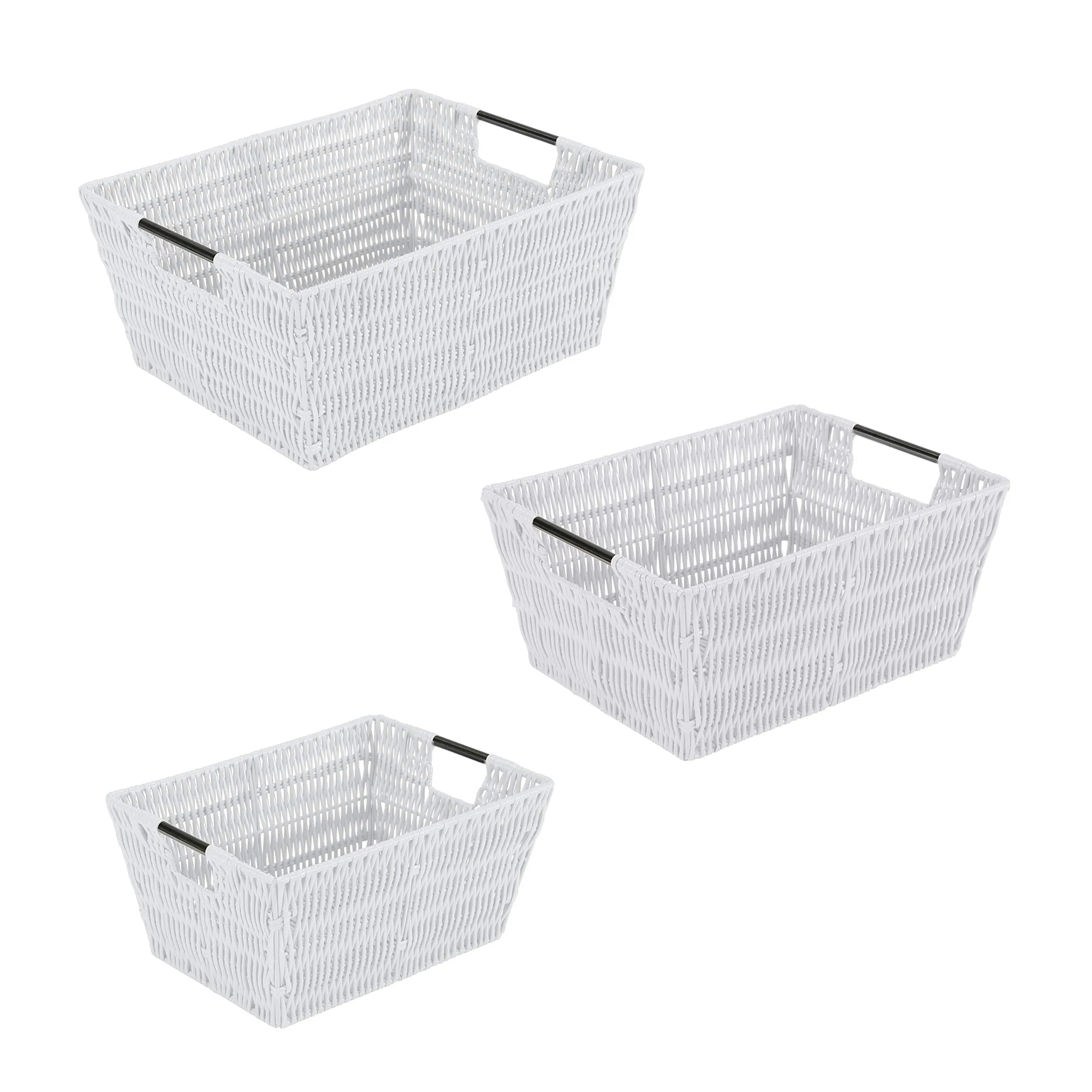 Simplify Woven Rattan Tote Baskets Multi-Size