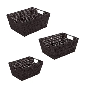 Simplify Woven Rattan Tote Baskets Multi-Size