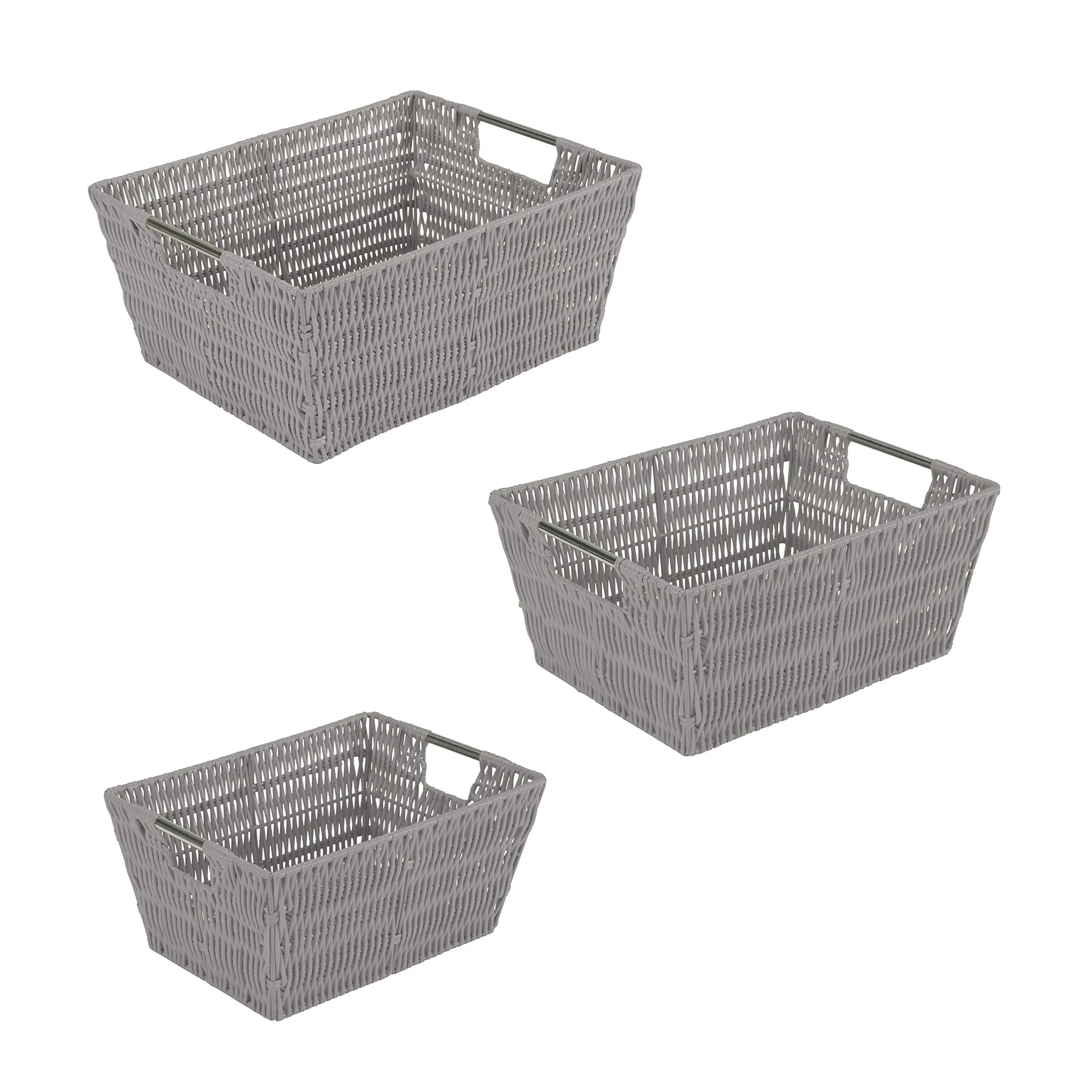 Simplify Woven Rattan Tote Baskets Multi-Size