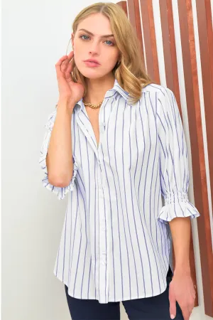 Sirena Shirt Double Pinstripe Blue/White
