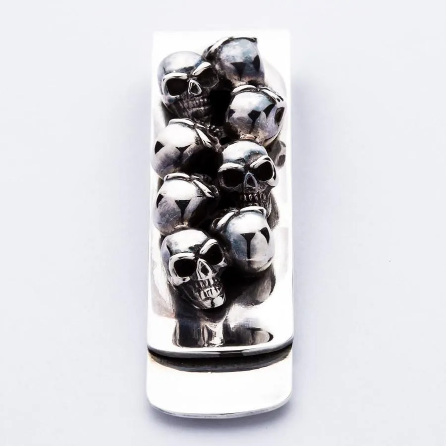 Skull Sterling Silver Biker Money Clip
