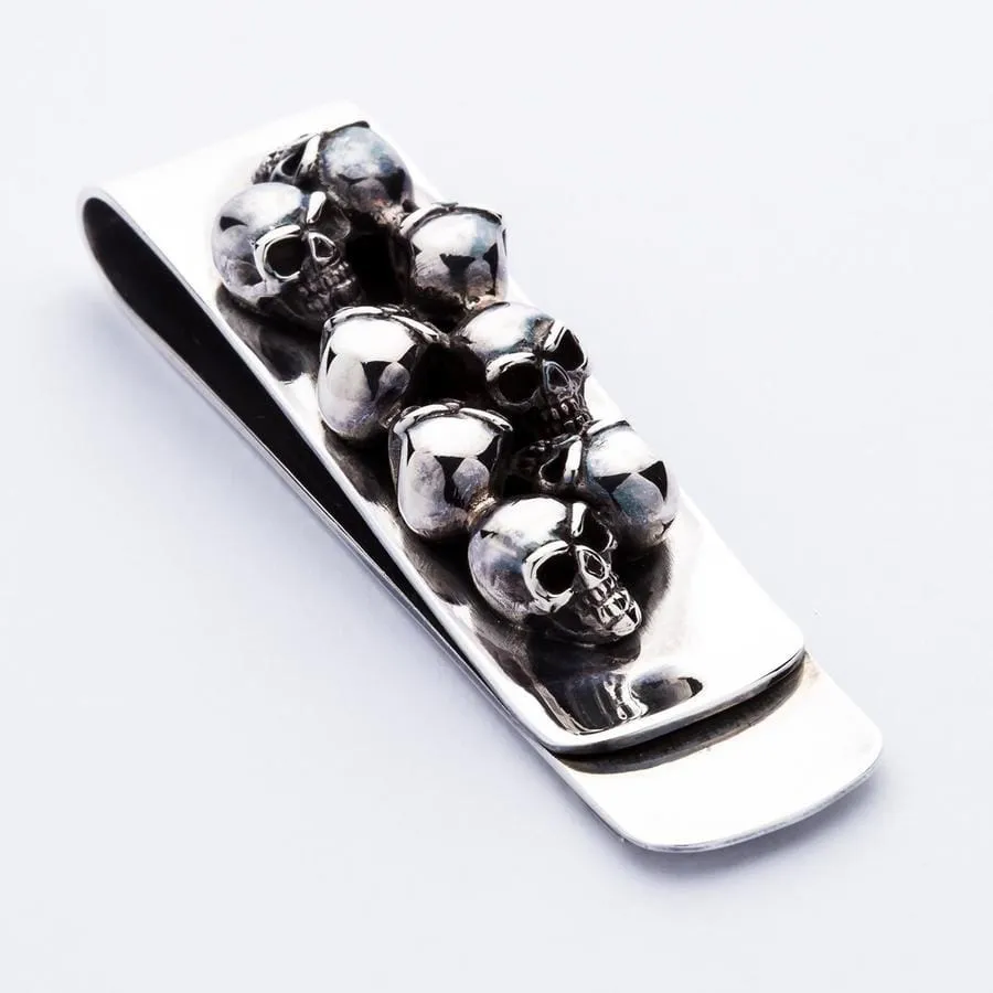 Skull Sterling Silver Biker Money Clip