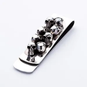Skull Sterling Silver Biker Money Clip