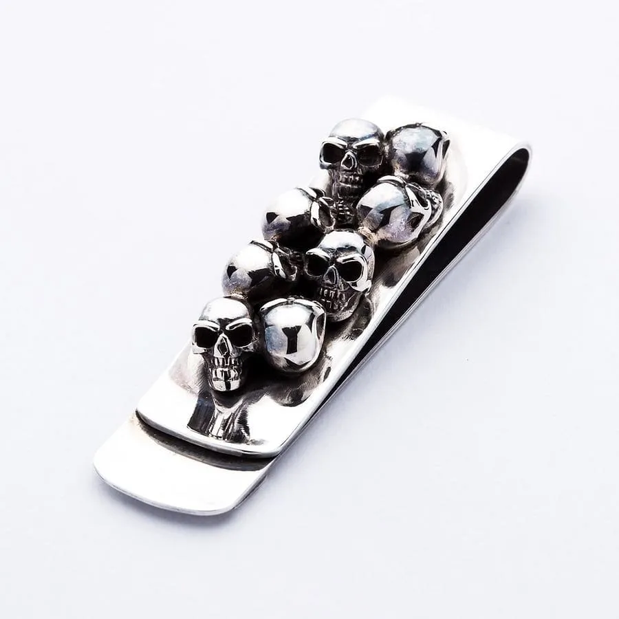 Skull Sterling Silver Biker Money Clip