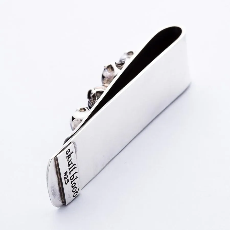 Skull Sterling Silver Biker Money Clip