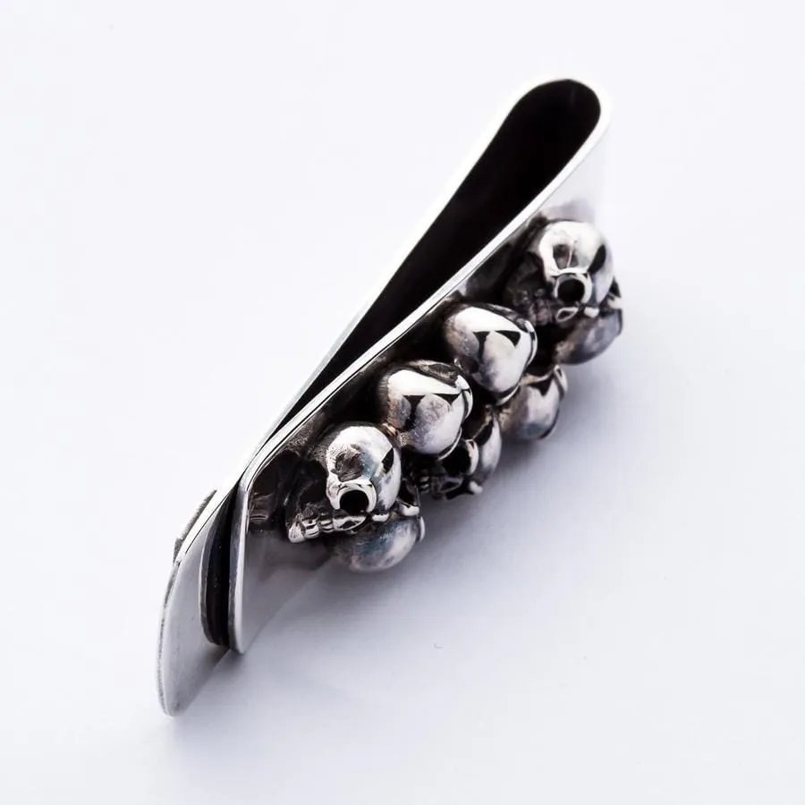 Skull Sterling Silver Biker Money Clip
