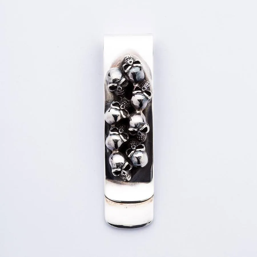 Skull Sterling Silver Biker Money Clip